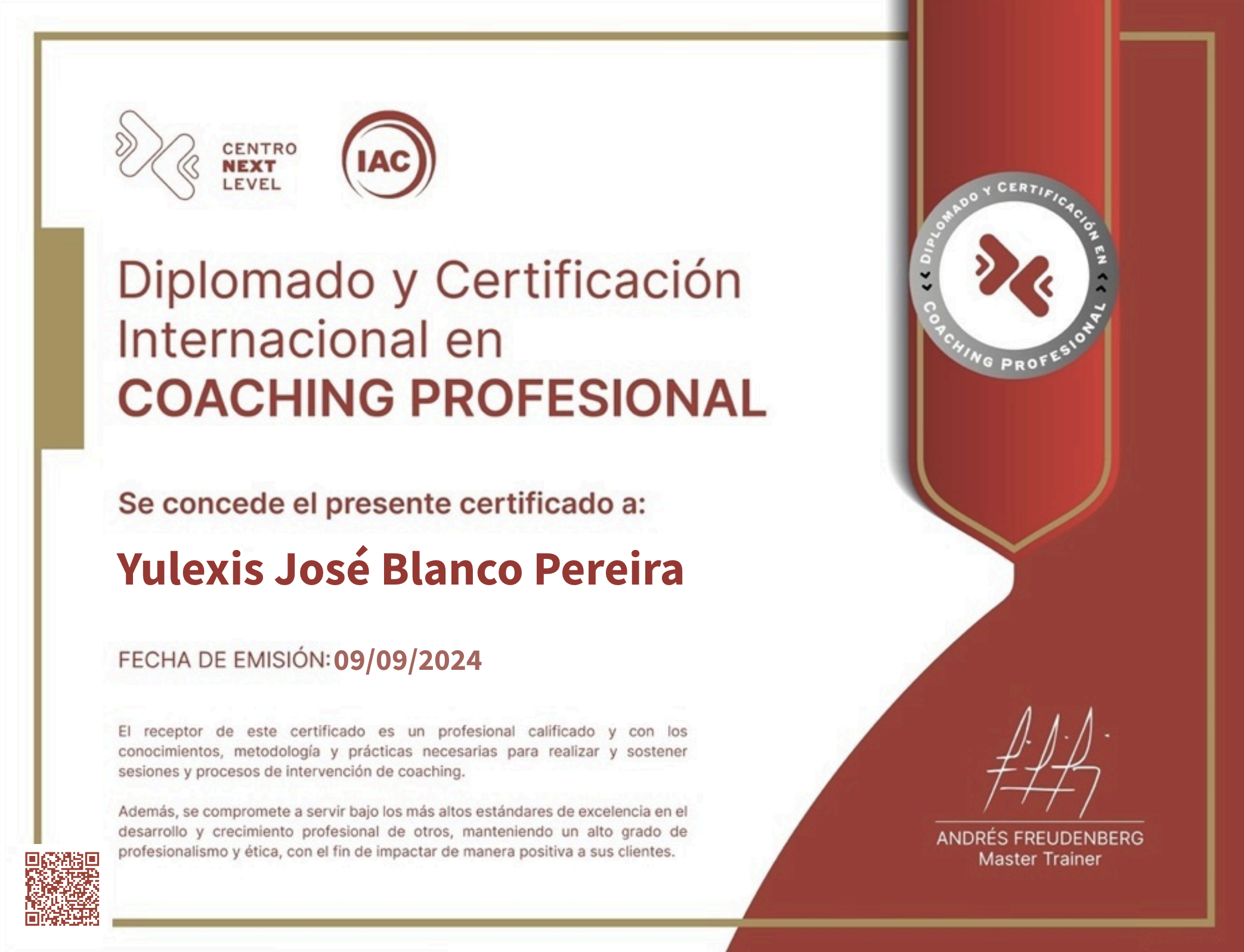 Yulexis Blanco Coach Certificada IAC